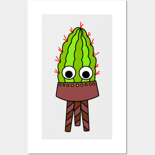 Cute Cactus Design #228: Curvy Cactus In Planter Posters and Art